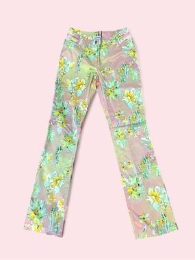 Weekday Floral Pastel Green & Yellow Trousers